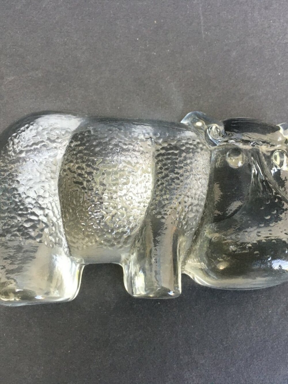 Viking Scandinavian Handmade Art Glass Hippopotamus, 4.5” X 3” with sticker